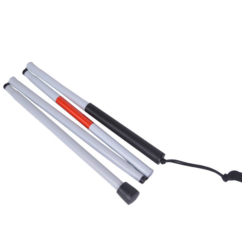 Baitaihem Folding Blind Cane Reflective Red Folding Walking Stick for Vision Impaired and Blind People - Image 2